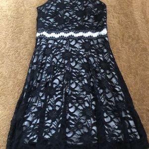 Black lace mini dress